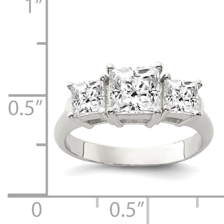 Lovely Rita's Ring Sterling Silver Square C.Z Engagement Ring