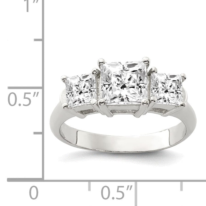 Lovely Rita's Ring Sterling Silver Square C.Z Engagement Ring