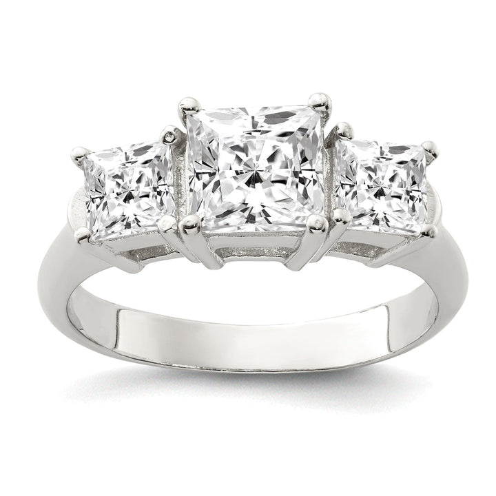 Lovely Rita's Ring Sterling Silver Square C.Z Engagement Ring