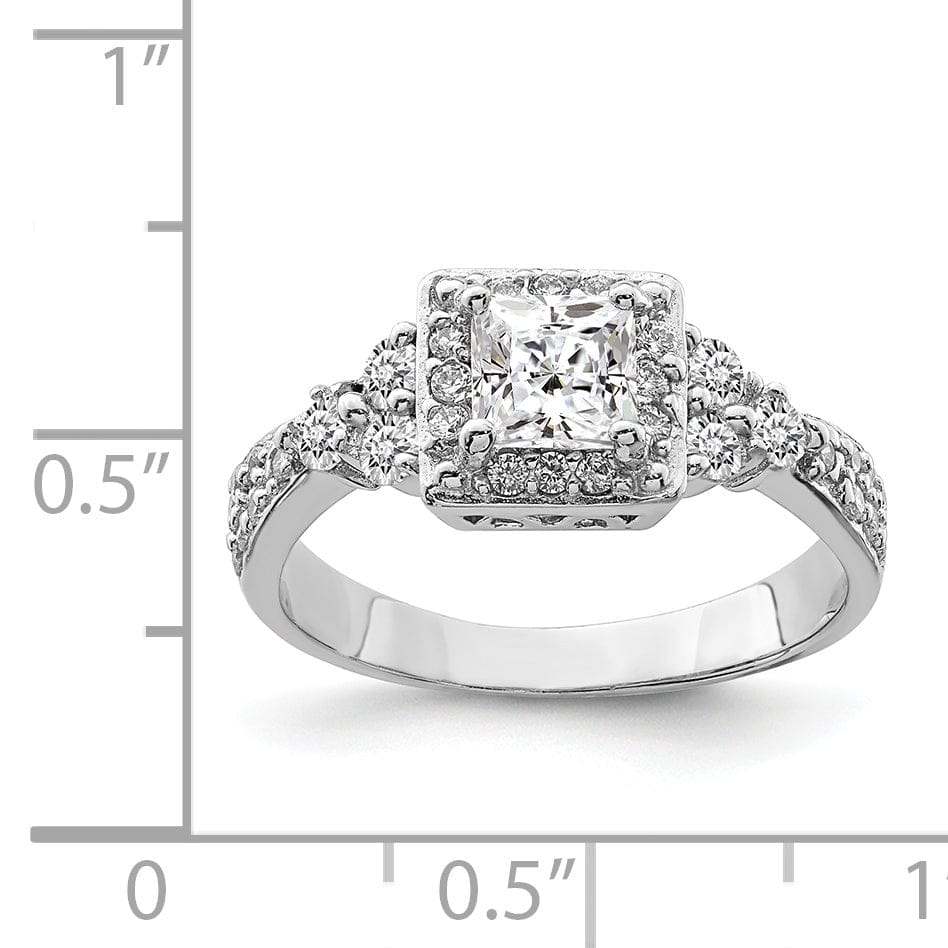 Lovely Rita's Ring Sterling Silver Square Cubic Zirconia Ring