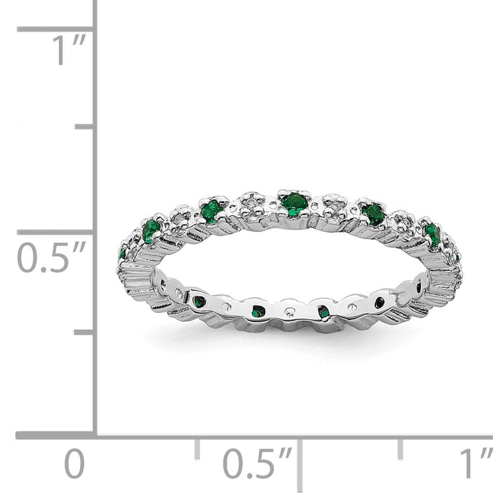 Stackable Expressions Ring Sterling Silver Stackable Expressions Emerald Ring