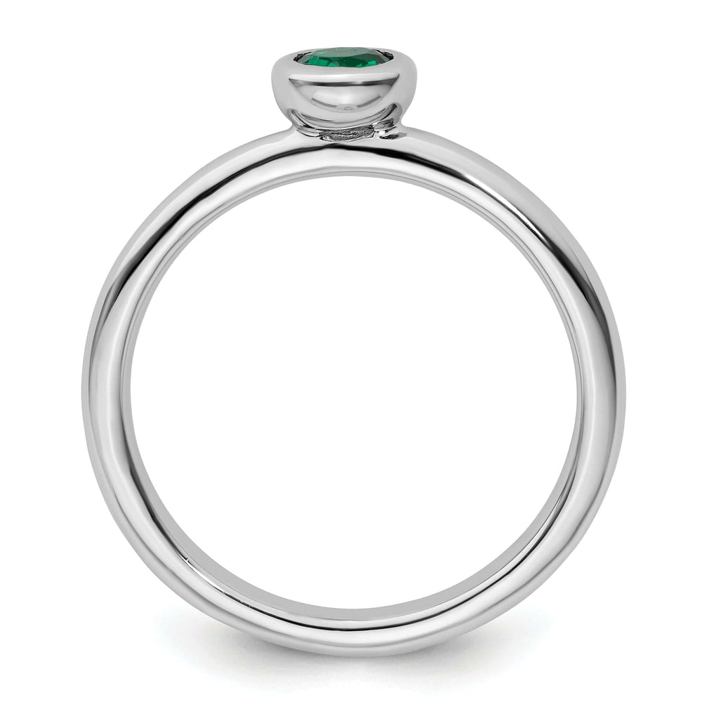 Stackable Expressions Ring Sterling Silver Stackable Expressions Emerald Ring