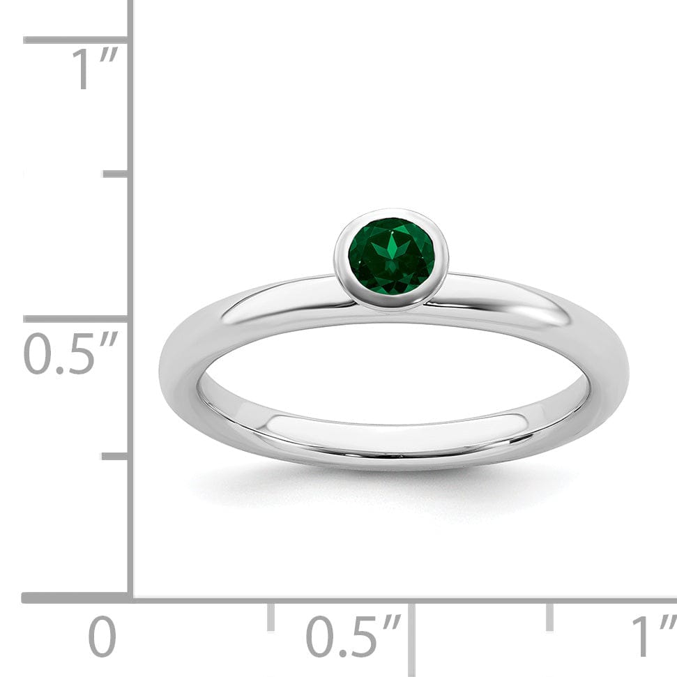 Stackable Expressions Ring Sterling Silver Stackable Expressions Emerald Ring