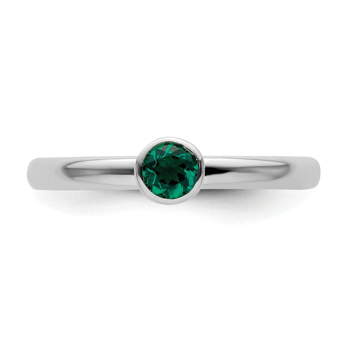Stackable Expressions Ring Sterling Silver Stackable Expressions Emerald Ring