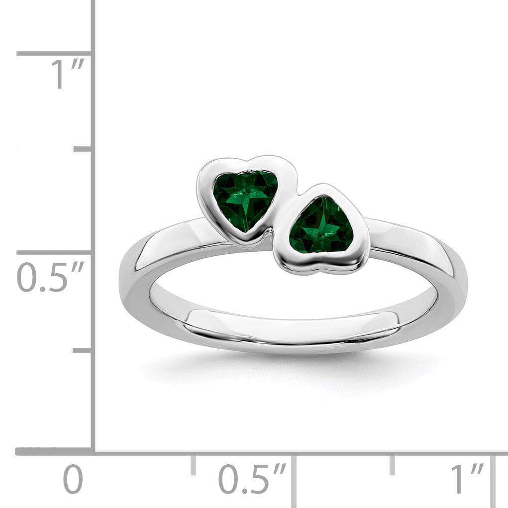Stackable Expressions Ring Sterling Silver Stackable Expressions Emerald Ring