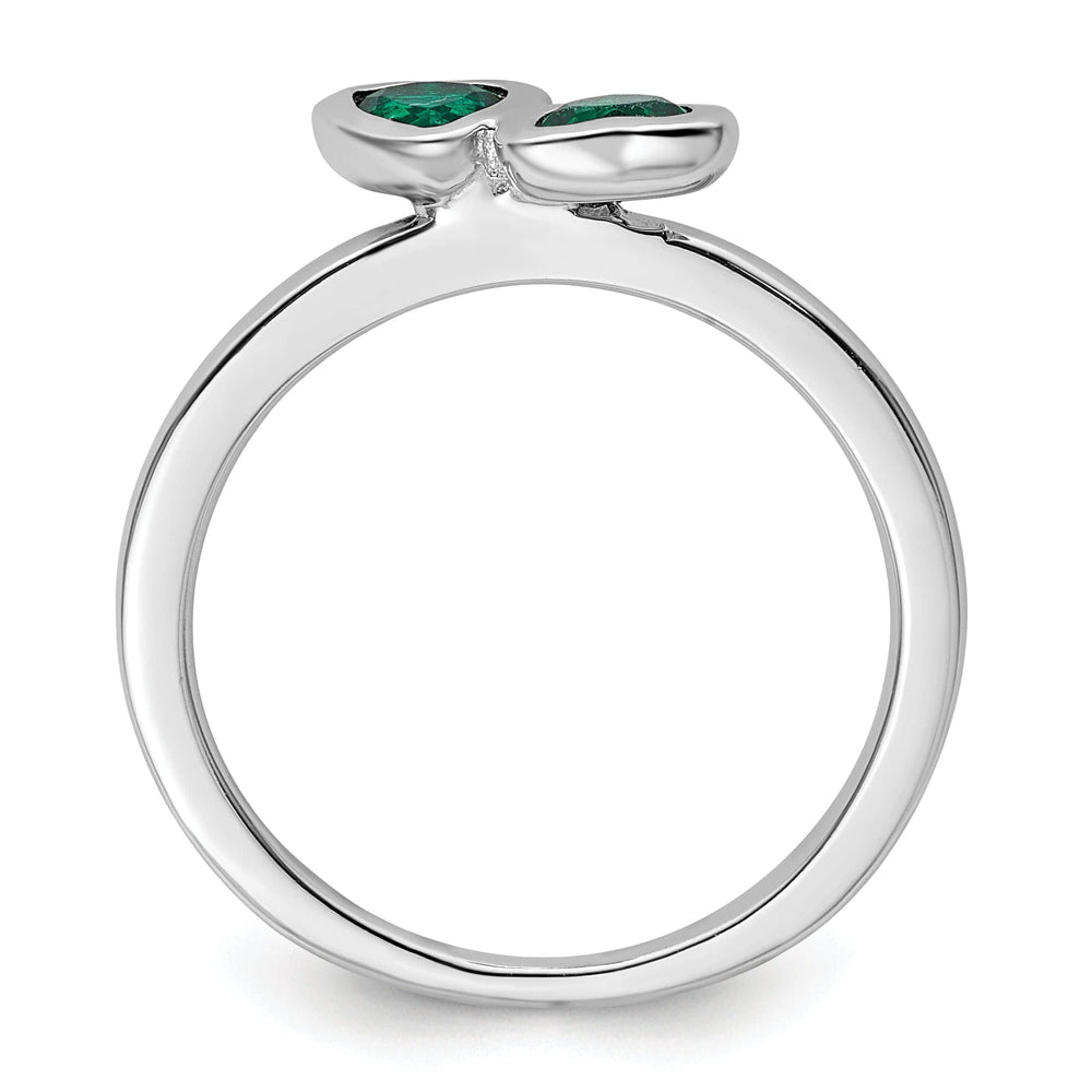 Stackable Expressions Ring Sterling Silver Stackable Expressions Emerald Ring