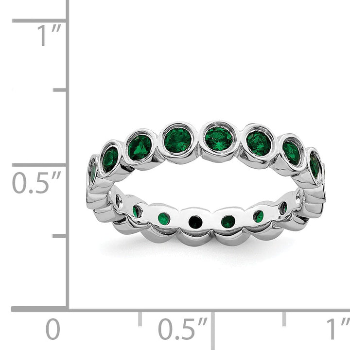 Stackable Expressions Ring Sterling Silver Stackable Expressions Emerald Ring