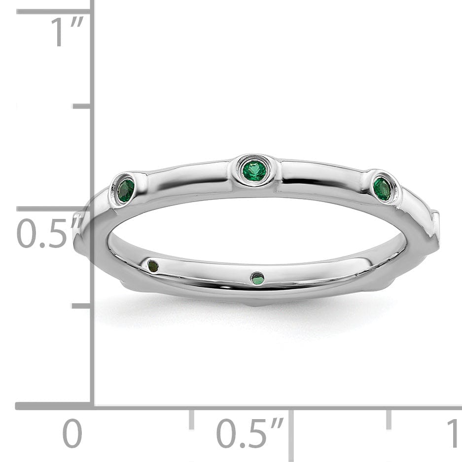 Stackable Expressions Ring Sterling Silver Stackable Expressions Emerald Ring