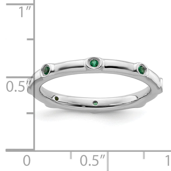 Stackable Expressions Ring Sterling Silver Stackable Expressions Emerald Ring