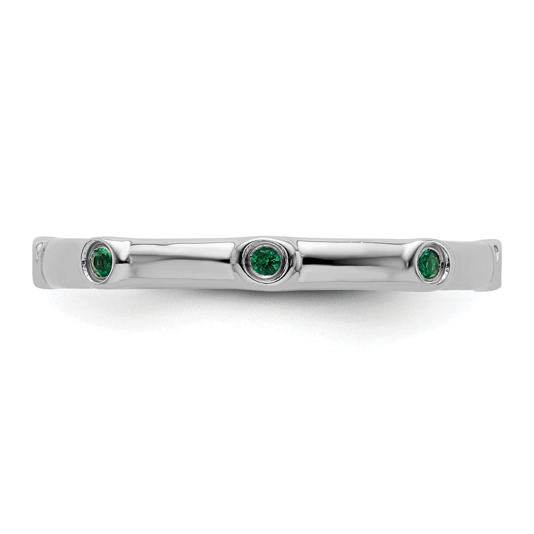 Stackable Expressions Ring Sterling Silver Stackable Expressions Emerald Ring