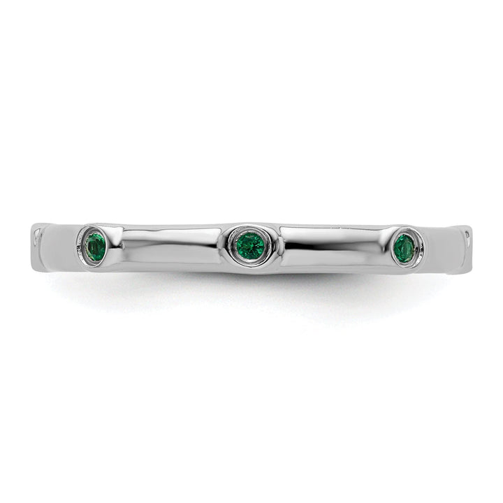 Stackable Expressions Ring Sterling Silver Stackable Expressions Emerald Ring
