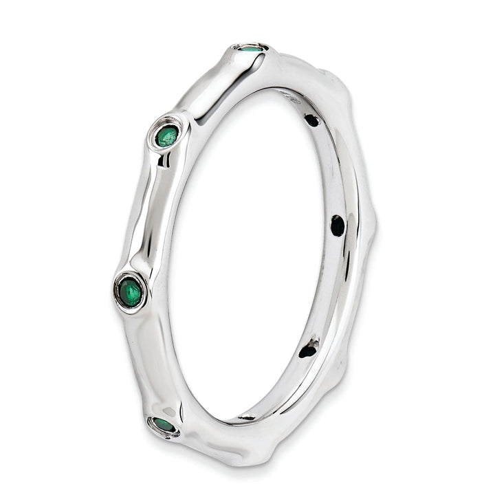 Stackable Expressions Ring Sterling Silver Stackable Expressions Emerald Ring
