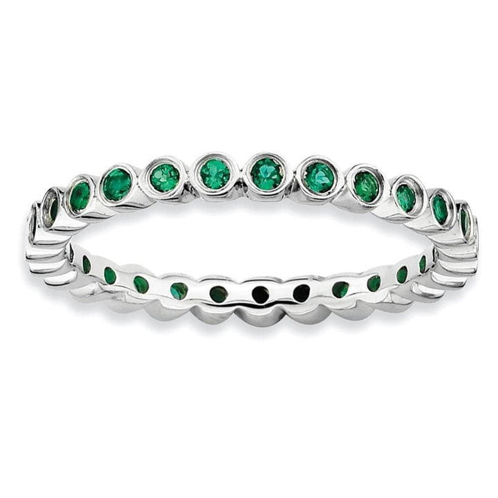 Stackable Expressions Ring Sterling Silver Stackable Expressions Emerald Ring