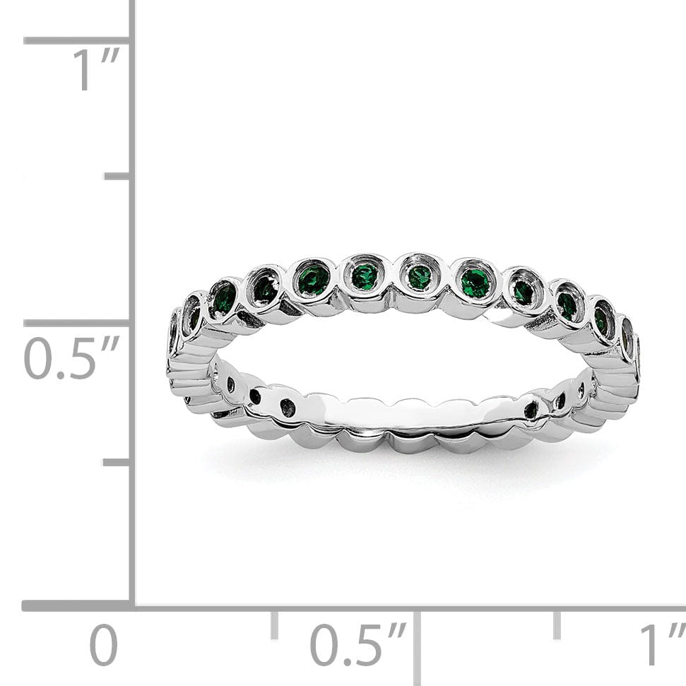 Stackable Expressions Ring Sterling Silver Stackable Expressions Emerald Ring