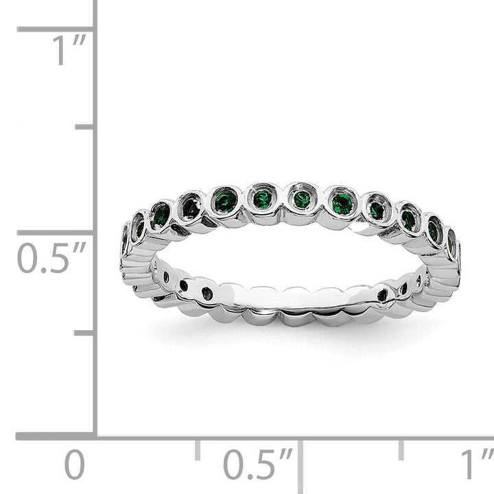 Stackable Expressions Ring Sterling Silver Stackable Expressions Emerald Ring