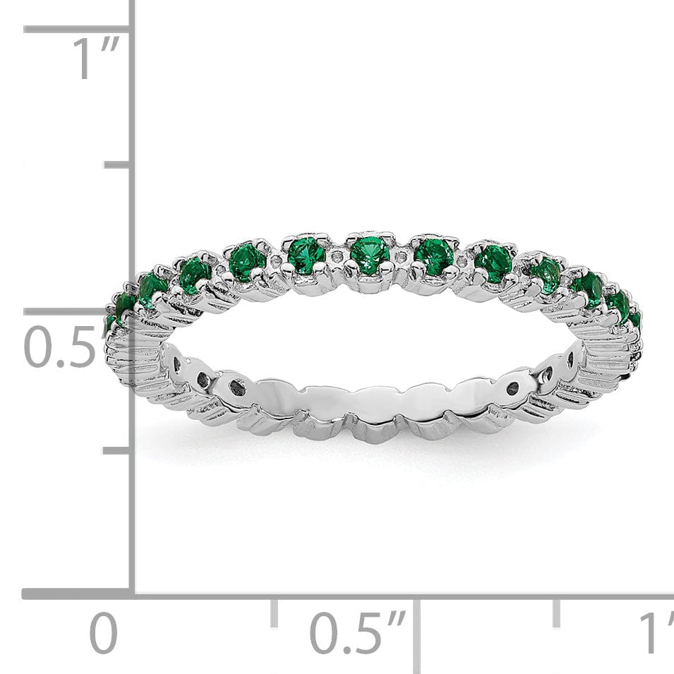 Stackable Expressions Ring Sterling Silver Stackable Expressions Emerald Ring