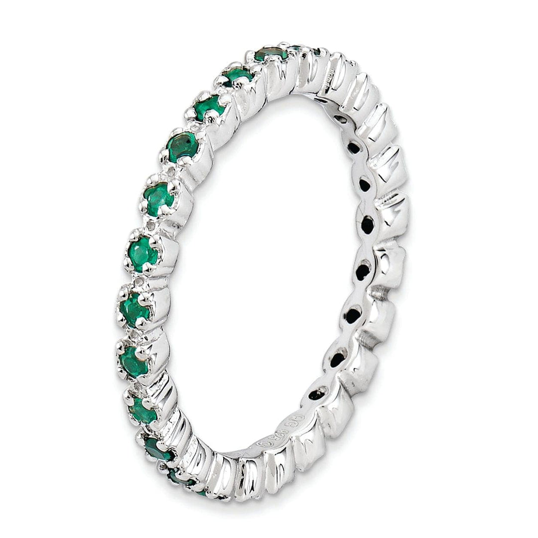 Stackable Expressions Ring Sterling Silver Stackable Expressions Emerald Ring
