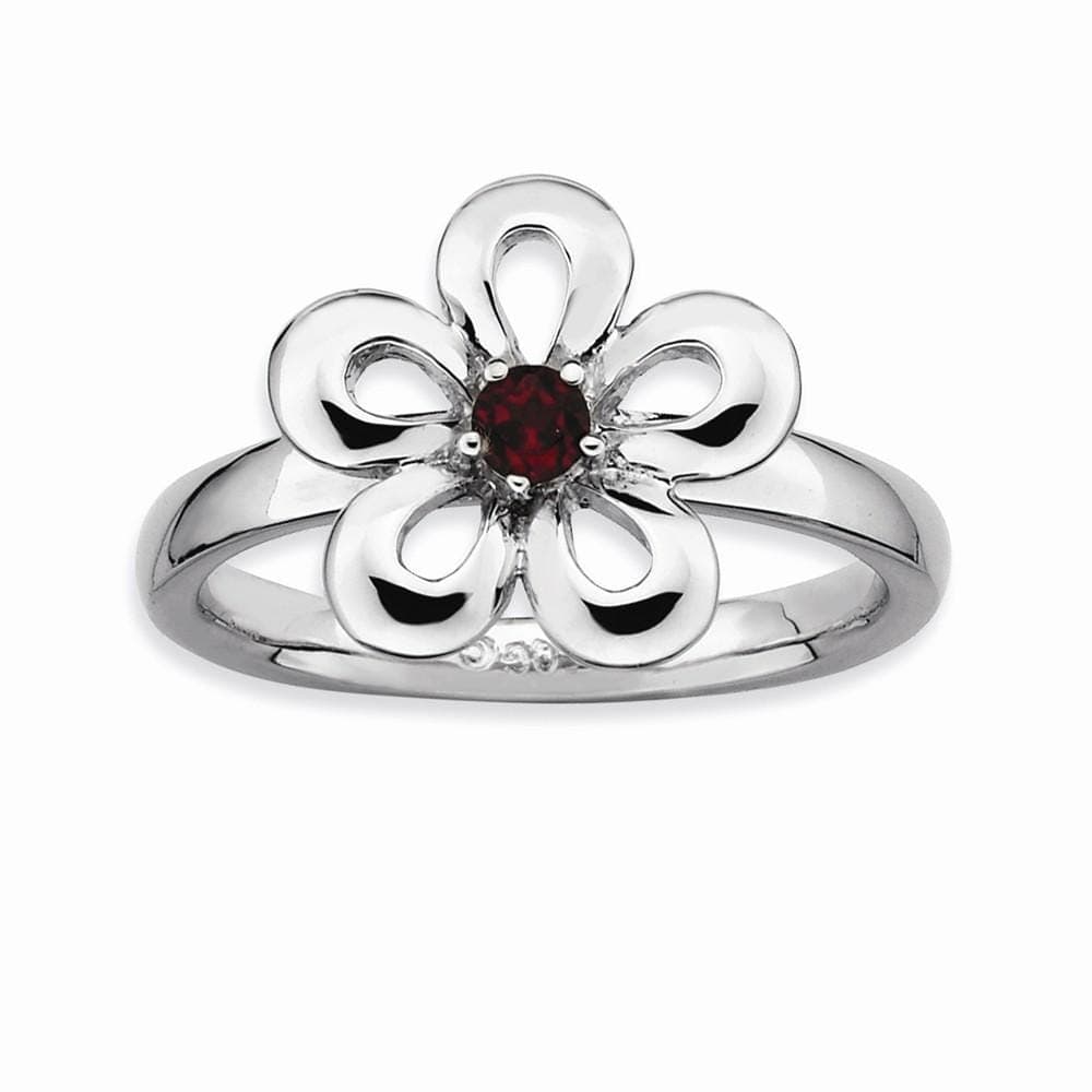Stackable Expressions Ring Sterling Silver Stackable Expressions Garnet Ring