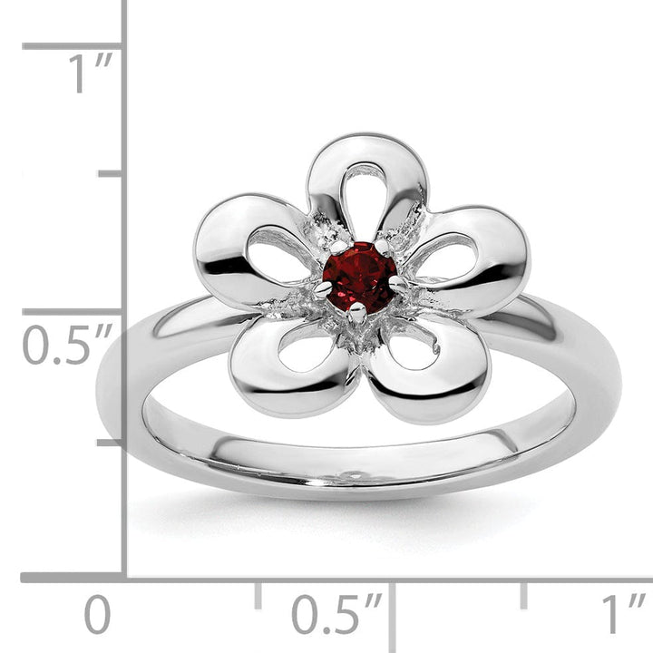 Stackable Expressions Ring Sterling Silver Stackable Expressions Garnet Ring