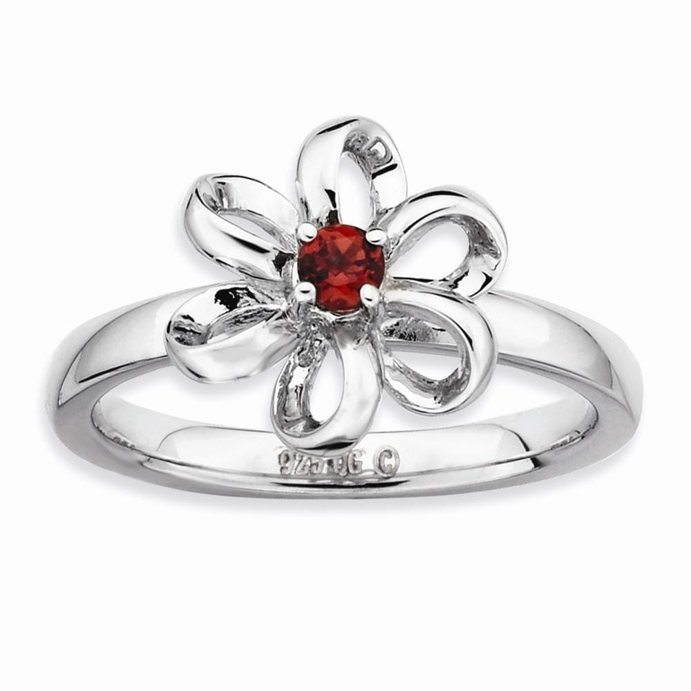 Stackable Expressions Ring Sterling Silver Stackable Expressions Garnet Ring