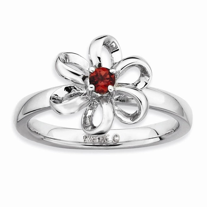 Stackable Expressions Ring Sterling Silver Stackable Expressions Garnet Ring