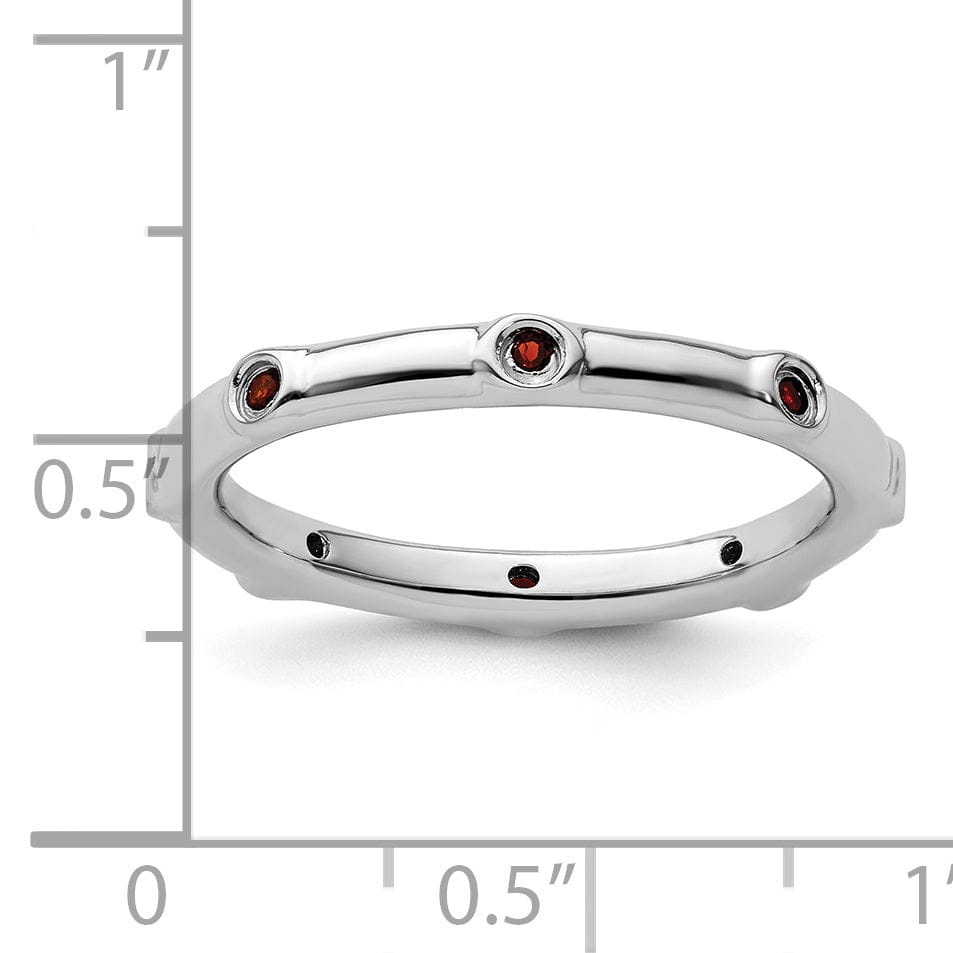 Stackable Expressions Ring Sterling Silver Stackable Expressions Garnet Ring