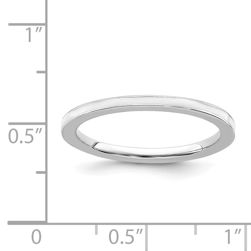 Stackable Expressions Ring Sterling Silver White Enameled 1.5MM Ring