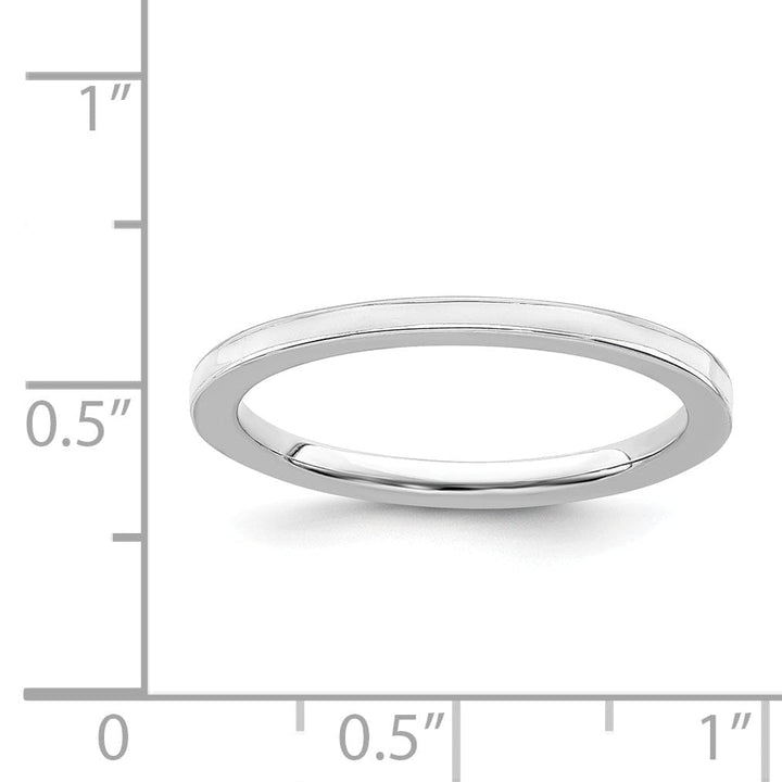 Stackable Expressions Ring Sterling Silver White Enameled 1.5MM Ring
