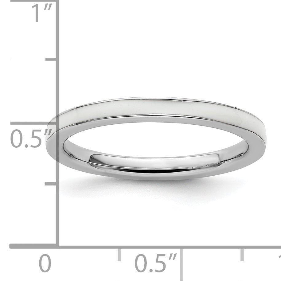 Stackable Expressions Ring Sterling Silver White Enameled 2.25MM Ring