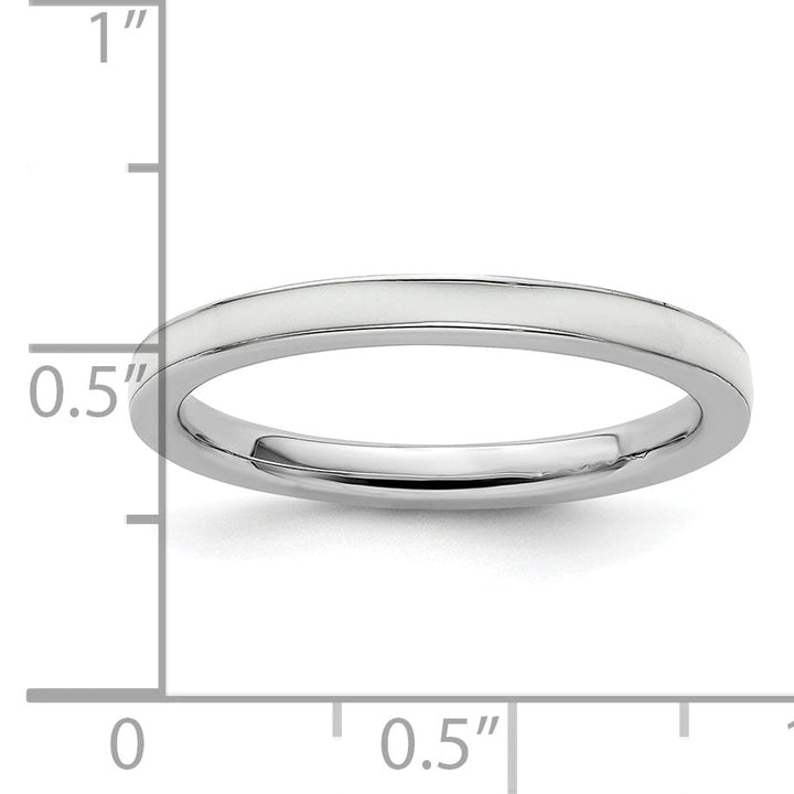 Stackable Expressions Ring Sterling Silver White Enameled 2.25MM Ring