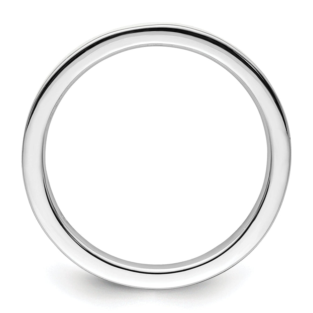 Stackable Expressions Ring Sterling Silver White Enameled 2.25MM Ring