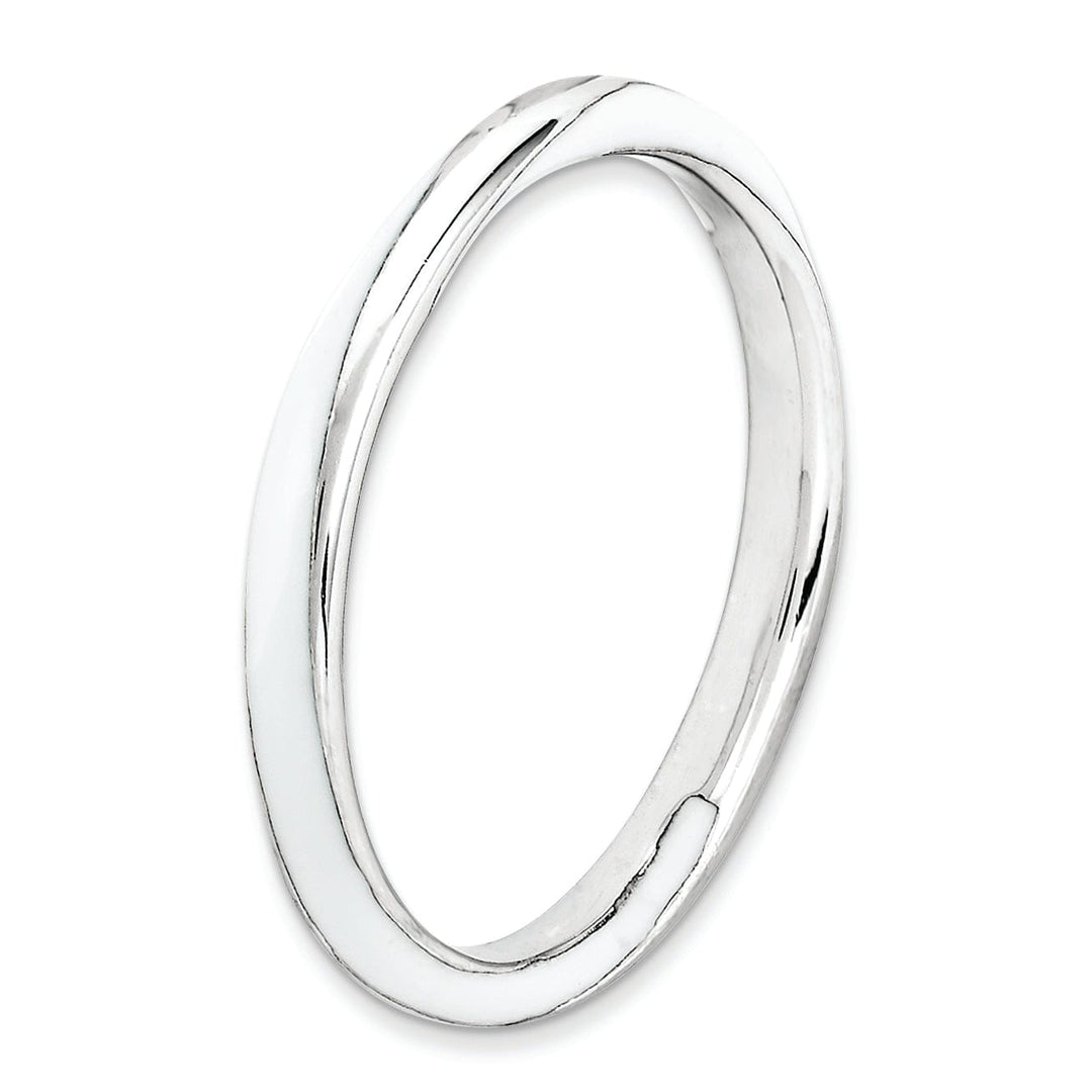 Stackable Expressions Ring Sterling Silver White Enameled Stackable Ring