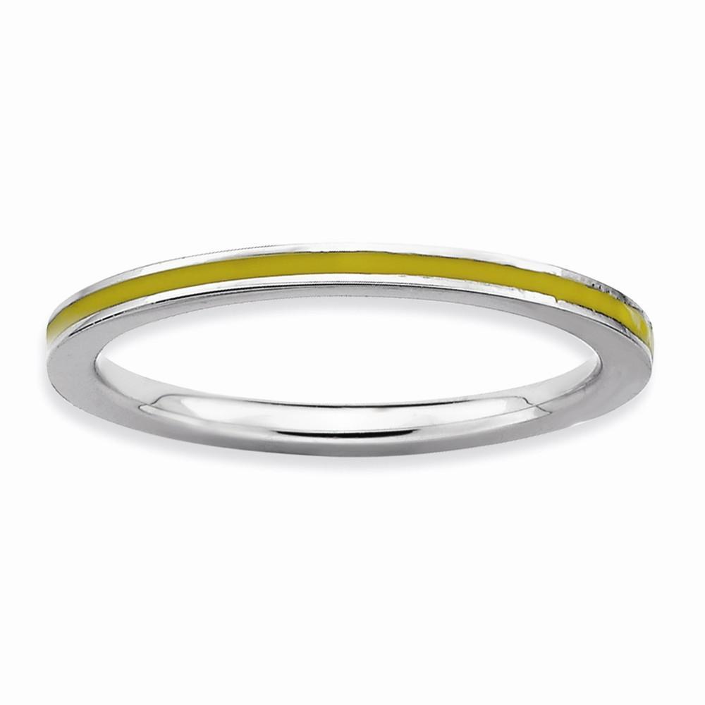 Stackable Expressions Ring Sterling Silver Yellow Enameled 1.5MM Ring