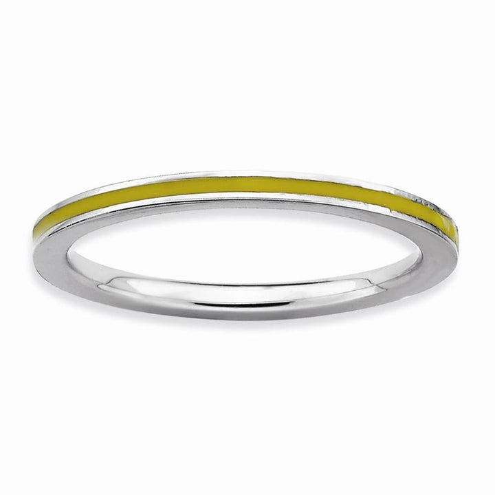 Stackable Expressions Ring Sterling Silver Yellow Enameled 1.5MM Ring