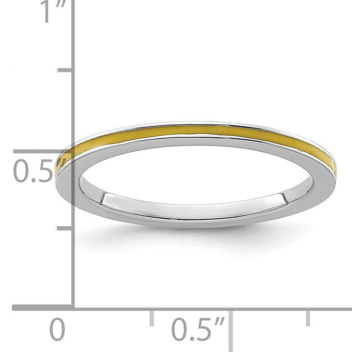 Stackable Expressions Ring Sterling Silver Yellow Enameled 1.5MM Ring