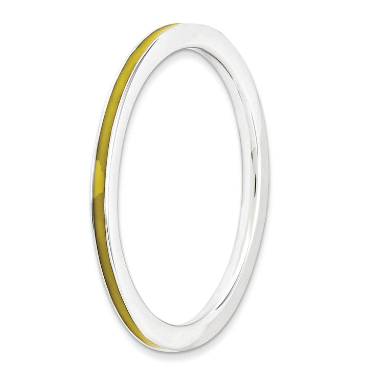 Stackable Expressions Ring Sterling Silver Yellow Enameled 1.5MM Ring