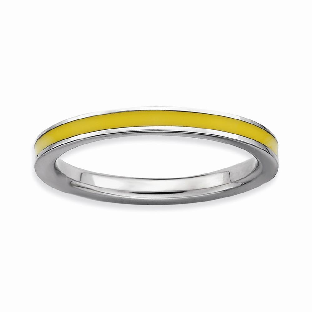 Stackable Expressions Ring Sterling Silver Yellow Enameled 2.25MM Ring