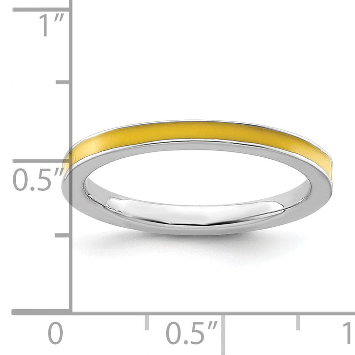 Stackable Expressions Ring Sterling Silver Yellow Enameled 2.25MM Ring