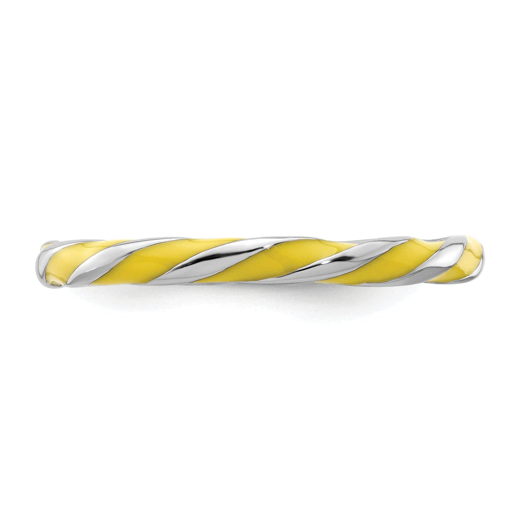 Stackable Expressions Ring Sterling Silver Yellow Enameled Stackable Ring