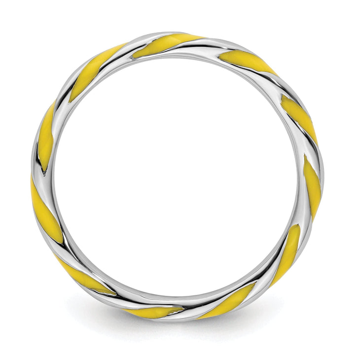 Stackable Expressions Ring Sterling Silver Yellow Enameled Stackable Ring