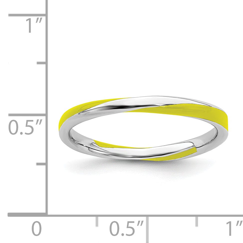 Stackable Expressions Ring Sterling Silver Yellow Enameled Stackable Ring