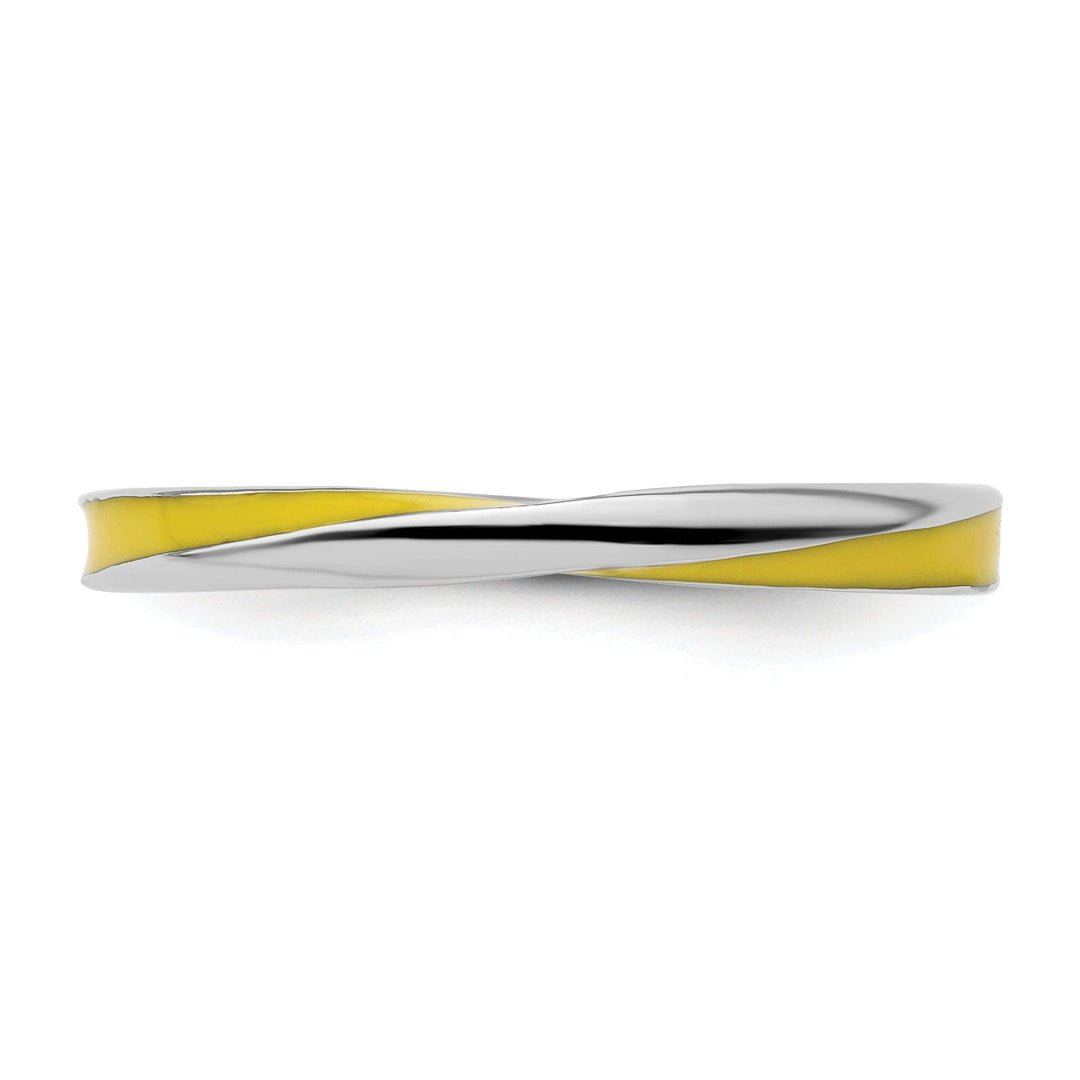 Stackable Expressions Ring Sterling Silver Yellow Enameled Stackable Ring