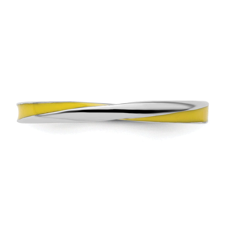 Stackable Expressions Ring Sterling Silver Yellow Enameled Stackable Ring