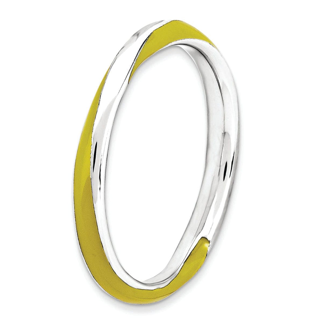 Stackable Expressions Ring Sterling Silver Yellow Enameled Stackable Ring