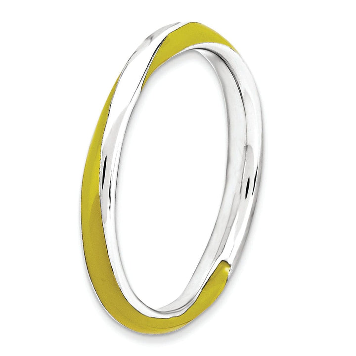 Stackable Expressions Ring Sterling Silver Yellow Enameled Stackable Ring