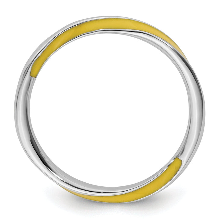 Stackable Expressions Ring Sterling Silver Yellow Enameled Stackable Ring