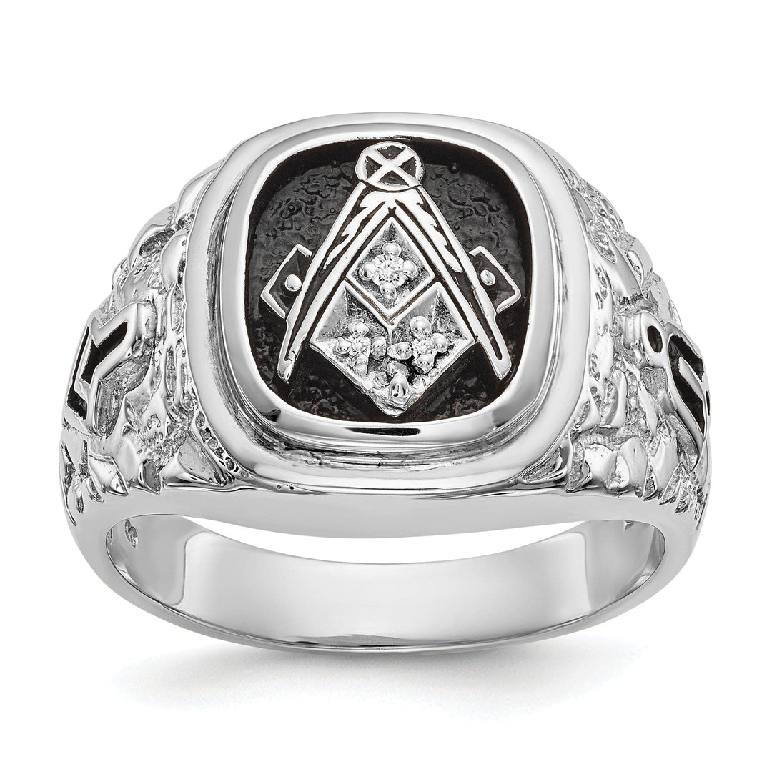 Lovely Rita's Ring Stock Size Ring Are Refundable Size 10 14k White Gold Diamond Men's Masonic Ring