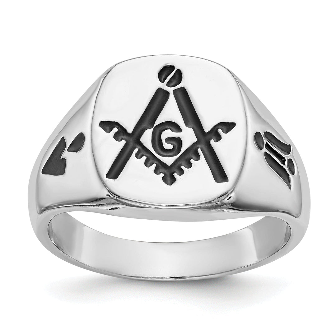 Lovely Rita's Ring Stock Size Ring Are Refundable Size 10 14k White Gold Men's Masonic Ring