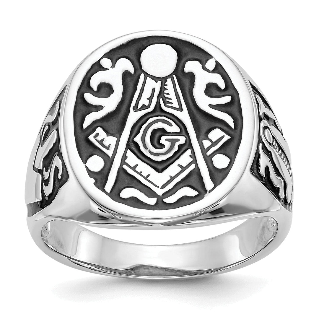 Lovely Rita's Ring Stock Size Ring Are Refundable Size 10 14k White Gold Men's Masonic Ring