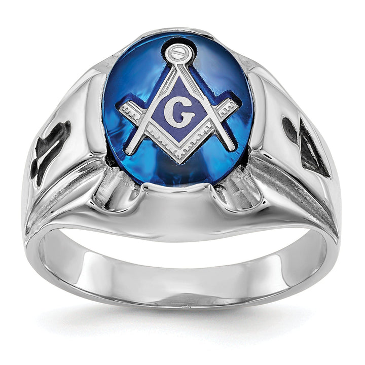 Lovely Rita's Ring Stock Size Ring Are Refundable Size 10 14k White Gold Men's Masonic Ring